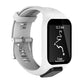 Light gray silicone sport watch band with perforated strap and buckle pin