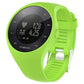 Green silicone sport watch band with adjustable clasp and vented strap