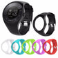 Black silicone sport watch band with adjustable clasp and vented strap