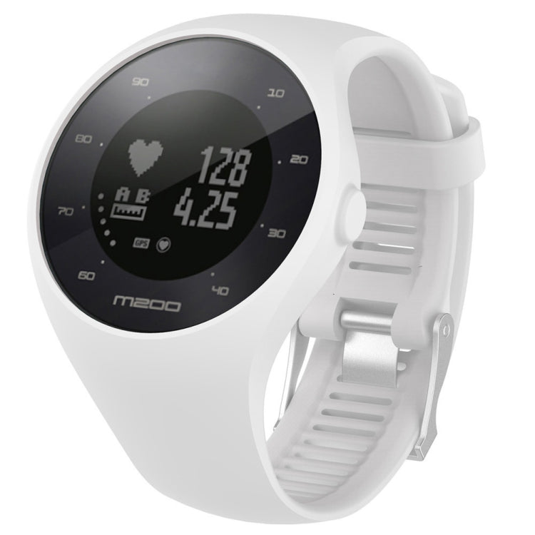 White silicone sport watch band with adjustable clasp and vented strap