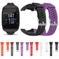 Multiple silicone sport watch bands in assorted colors, perforated with metal buckles