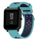 Silicone sport watch band with teal and dark blue perforated strap for 20mm watches
