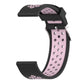 22mm double-color silicone sport watch band, black outer and purple perforated inner