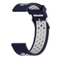 22mm double-color silicone sport watch band, dark navy outer and gray perforated inner