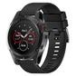 Black 22mm silicone watch band with perforated texture and buckle