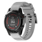 Gray silicone watch band with textured strap and snap clasp for 22mm watches