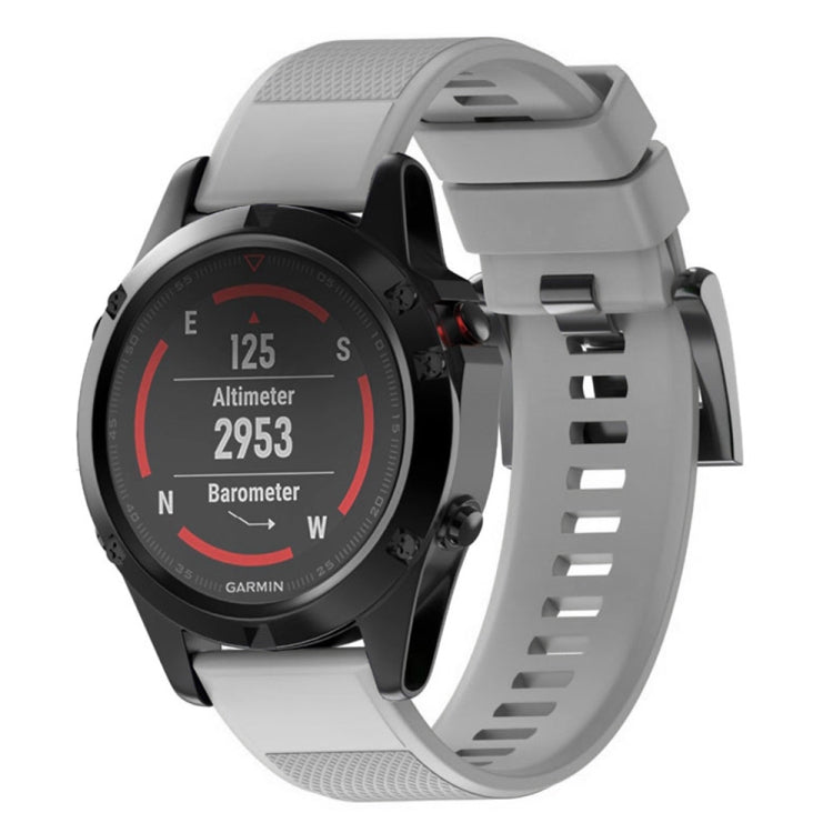 Gray silicone watch band with textured strap and snap clasp for 22mm watches