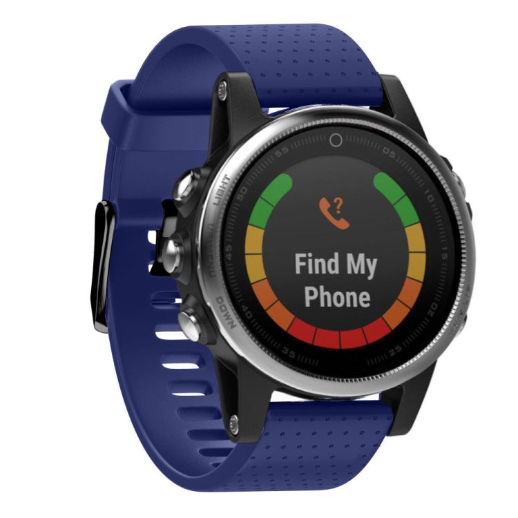Fenix 5S 20mm quick-remove silicone watch band, navy blue with perforations