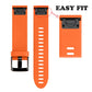 20mm orange silicone watch band with easy-fit style clasp and perforated holes