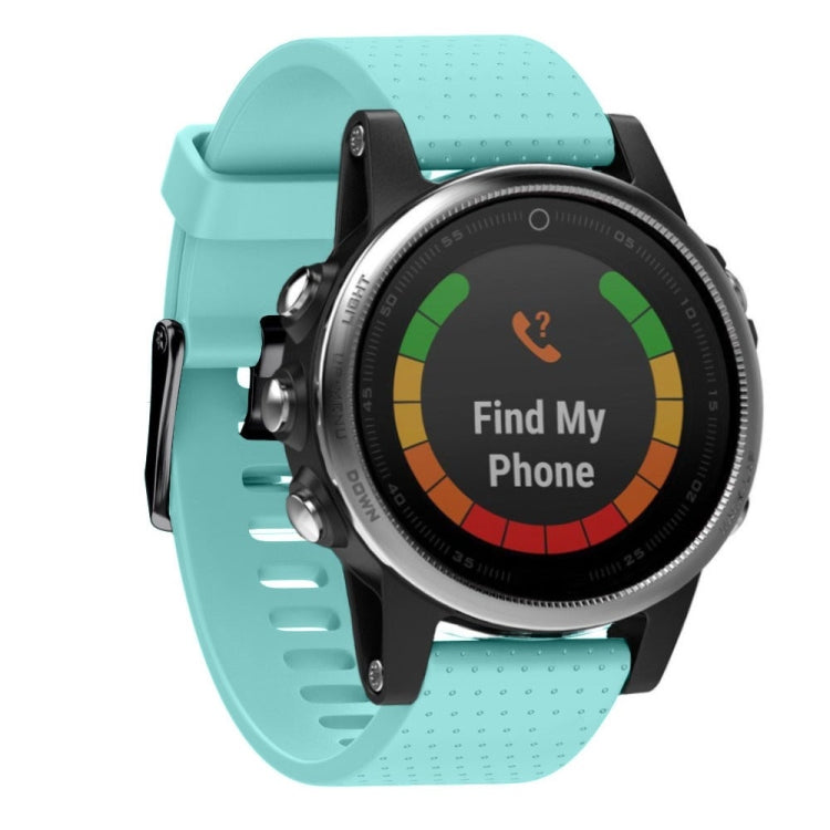 20mm silicone watch band in mint blue, perforated strap with quick-release pins