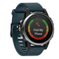 20mm silicone watch band in dark teal, perforated strap with quick-release pins