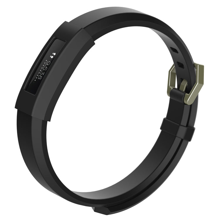 Black silicone watch protective case with metal clasp, for Fitbit Alta/HR