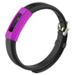 Magenta silicone watch protective case band with black outer ring and metal clasp.