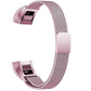 Rose pink stainless steel mesh magnet watch band with folding clasp