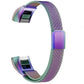 Iridescent stainless steel mesh magnet watch band with folding clasp