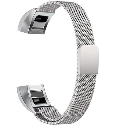 Stainless steel mesh magnet watch band with silver magnetic connector and clasp