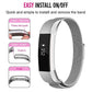 Stainless steel mesh magnet watch band with magnetic clasp on a curved strap