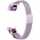 Light purple stainless steel magnet watch band with mesh strap and rectangular clasp