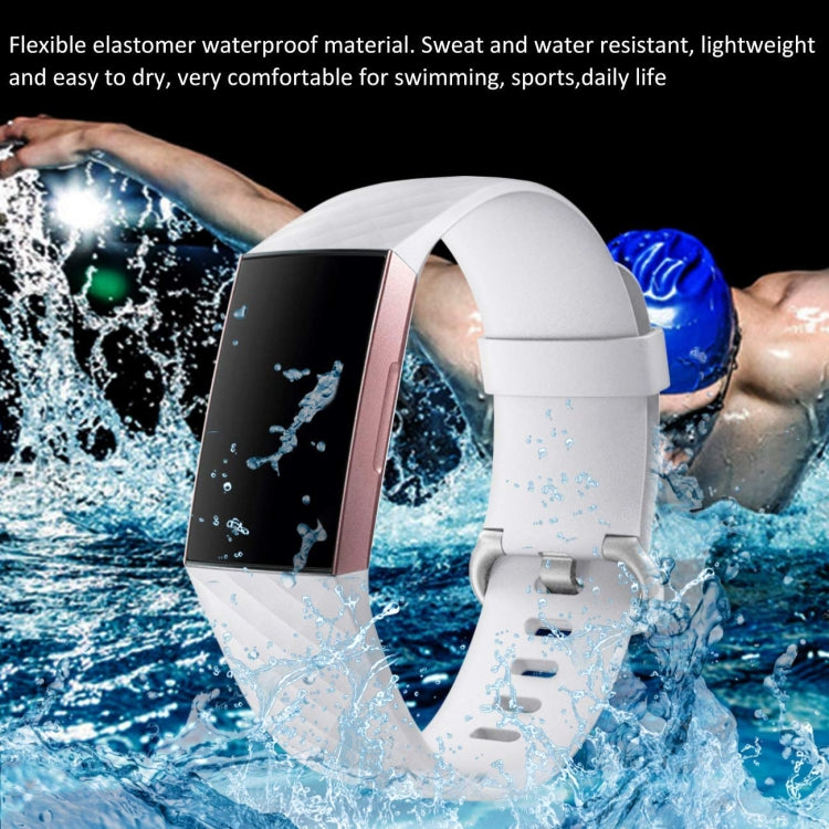 Two adjustable sport watch bands in water, black and white straps with metal buckles