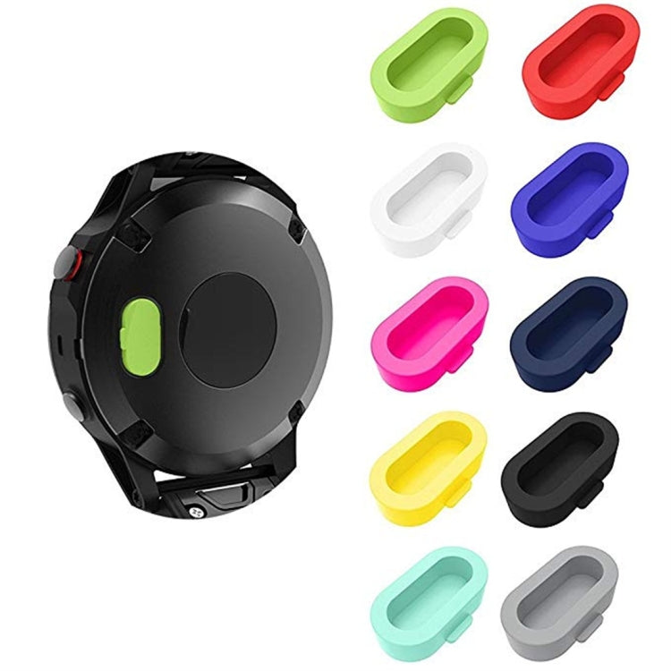 Set of silicone dustproof stopper plugs for smartwatch charging port in multiple colors