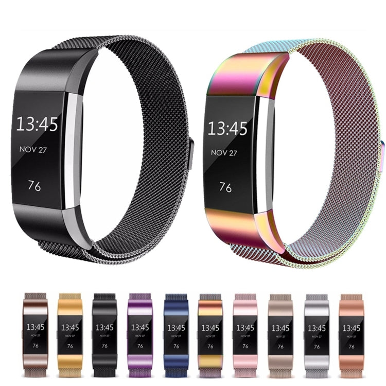 Stainless steel mesh smartwatch bands in multiple colors, size L