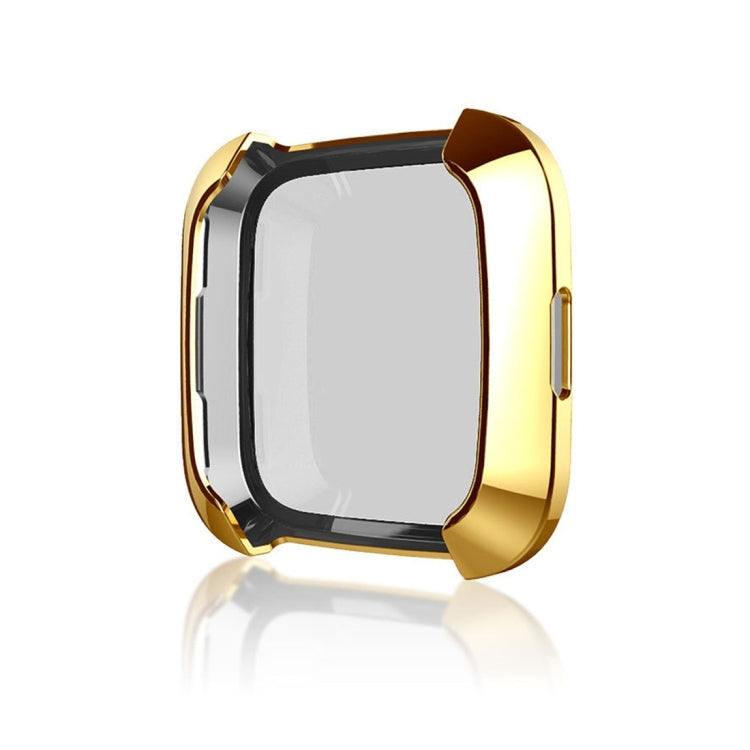 Gold soft TPU watch case with clear front window for Fitbit Versa smartwatch