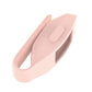 Pink silicone watch case with arched strap loop and screen window
