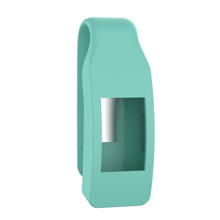Light teal silicone watch case with screen window and protective clip loop