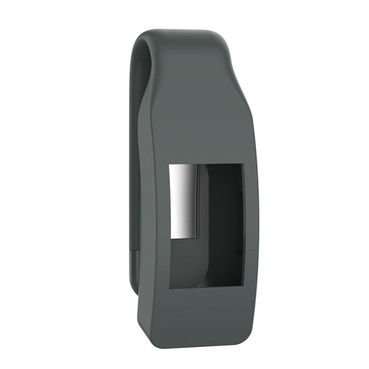 Dark gray silicone watch case with screen window and protective clip loop