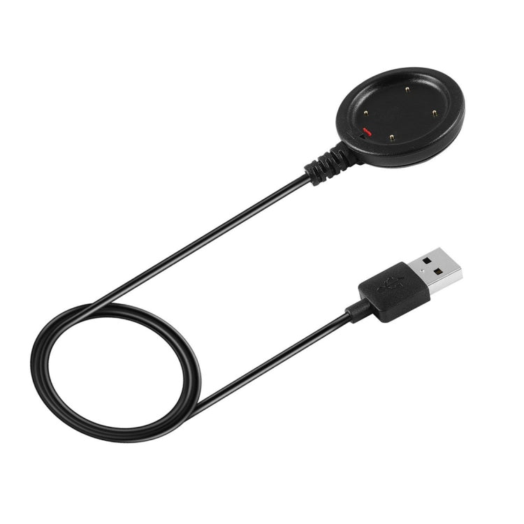 Smart watch charging cable with USB-A connector and round magnetic dock puck
