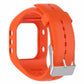 Orange silicone watch band with row holes and metal clasp for POLAR A300