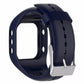 Navy silicone watch band with row holes and metal clasp for POLAR A300