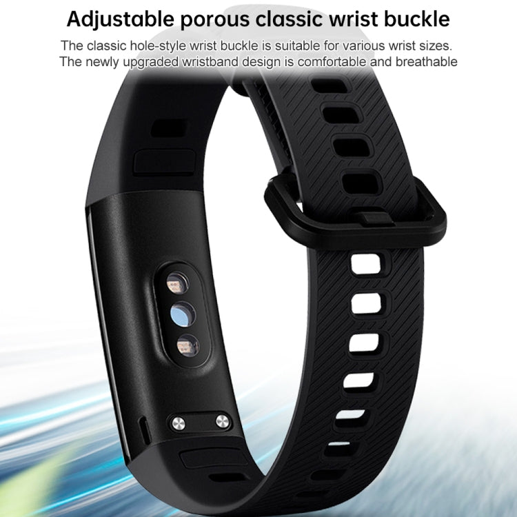 Black silicone wrist band with adjustable porous buckle and vent holes