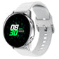 Light gray silicone watch band with metal buckle and strap hole row