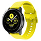 Yellow silicone watch band with metal buckle and perforated strap holes