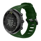 Silicone watch band with metal buckle, dark green, for Suunto Core