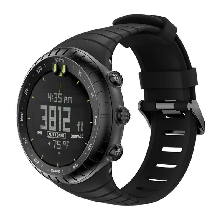Silicone watch band with metal buckle, black, for Suunto Core
