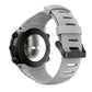 Grey silicone Suunto Core watch band with metal buckle and underside view