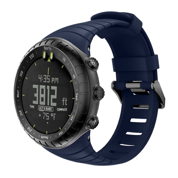 Silicone watch band for Suunto Core in navy blue with metal clasp