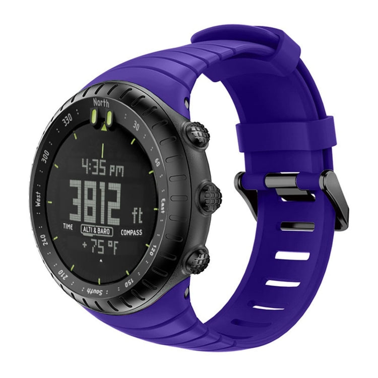 Silicone watch band for Suunto Core in purple with metal clasp and buckle