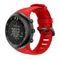 Silicone watch band for Suunto Core in red with metal clasp and buckle
