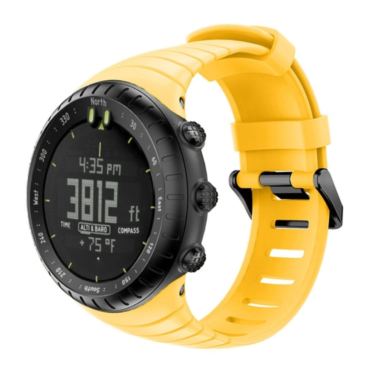 Silicone watch band for Suunto Core in yellow with metal clasp and buckle