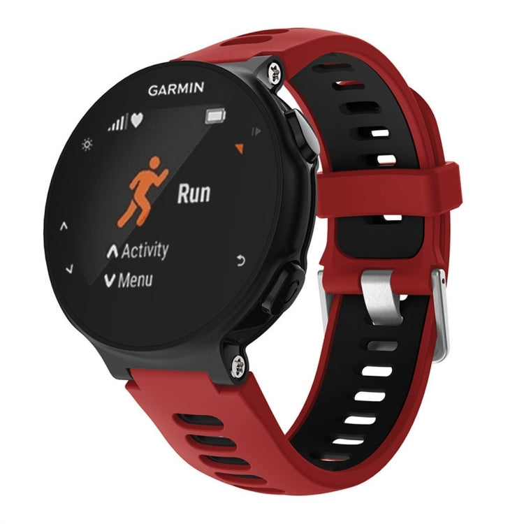 Red silicone smartwatch band with perforated holes and black watch face