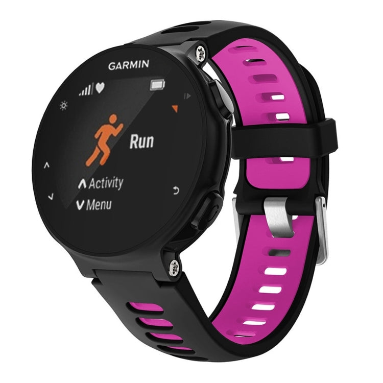 Purple silicone smartwatch band with perforated holes and black watch face