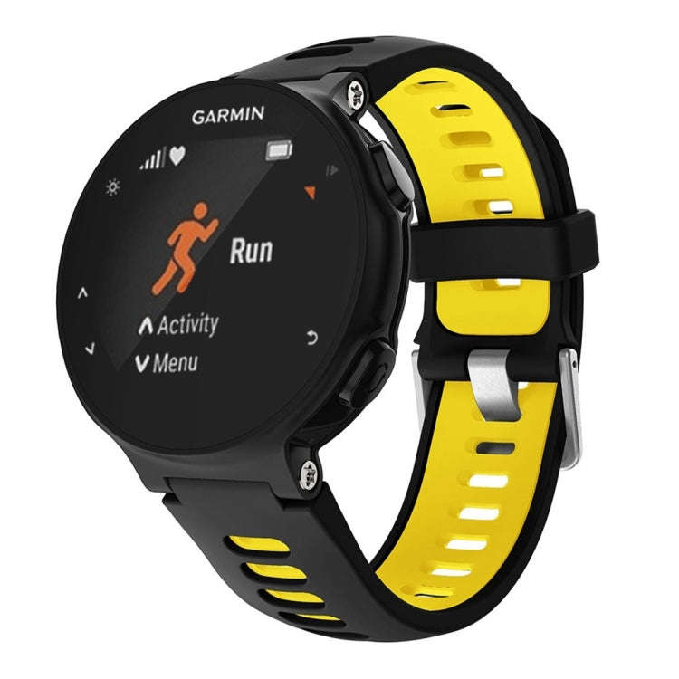 Yellow silicone smartwatch band with perforated holes and black watch face