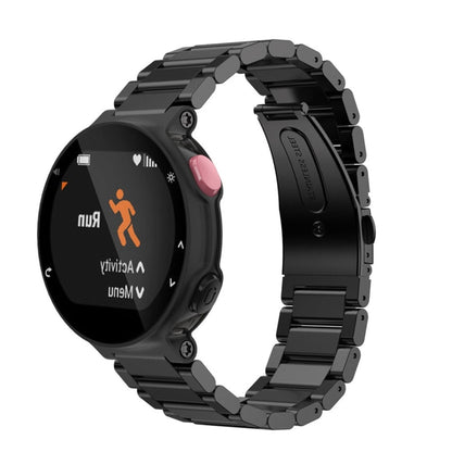 Smart watch band with dark metal links for Garmin-style fitness watches