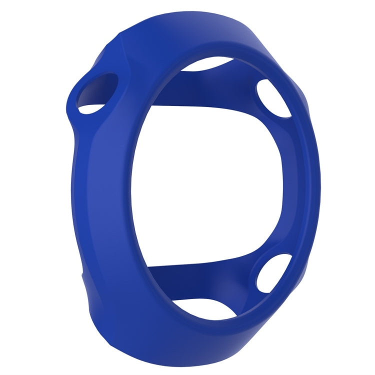 Blue silicone protective case frame with four cutouts and open center