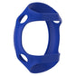 Blue silicone protective case with side cutouts and open center for watch screen
