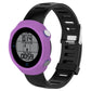 Silicone protective smartwatch case in purple with oval screen window and side cutouts