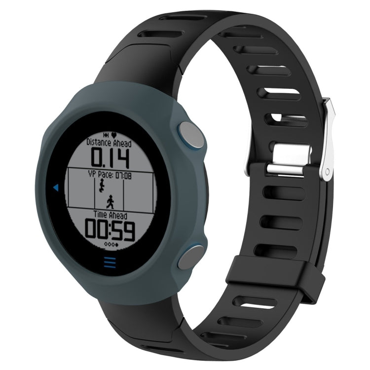 Silicone protective smartwatch case in dark teal with oval screen window and side cutouts